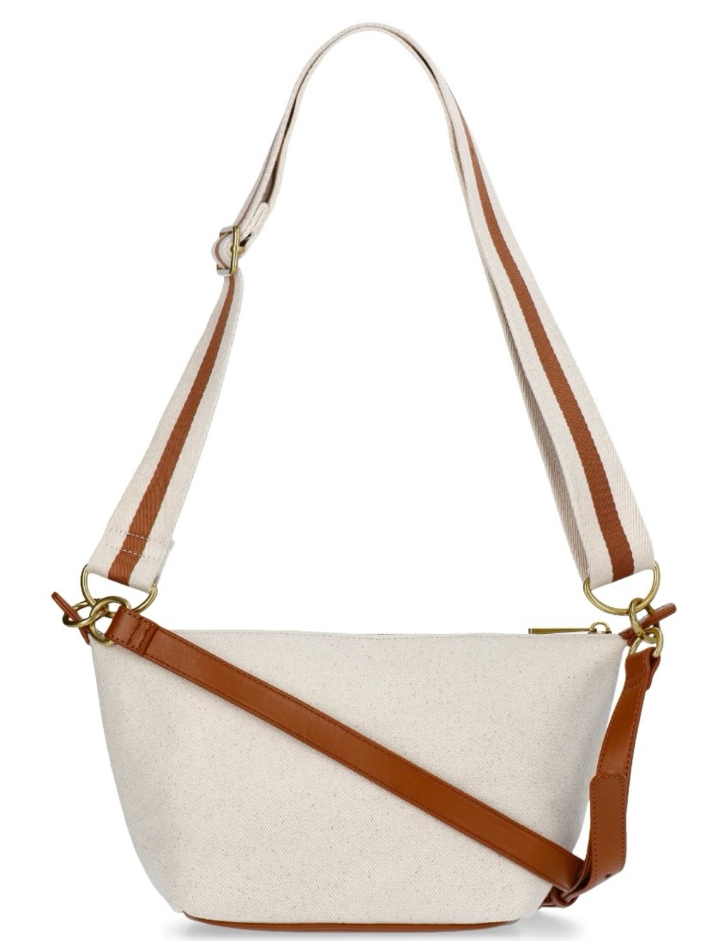 NWT Free Assembly Canvas Crossbody handbag in Cream with stripe strap